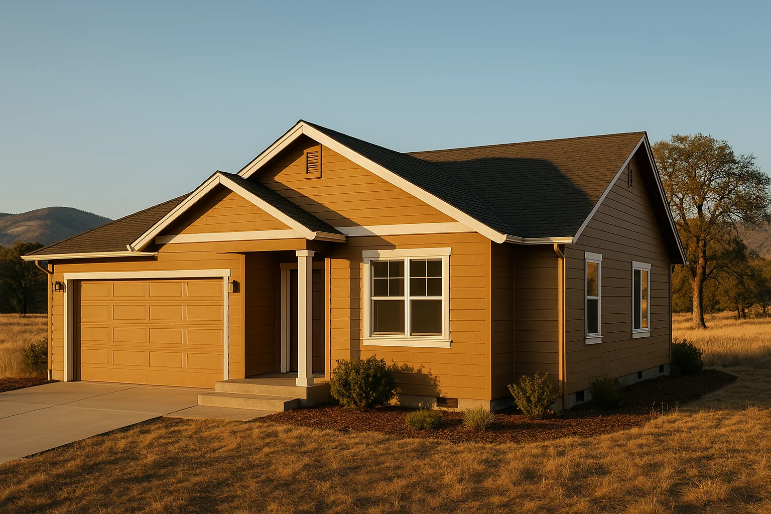 Freshly painted Medford home exterior with crisp trim under Rogue Valley sun