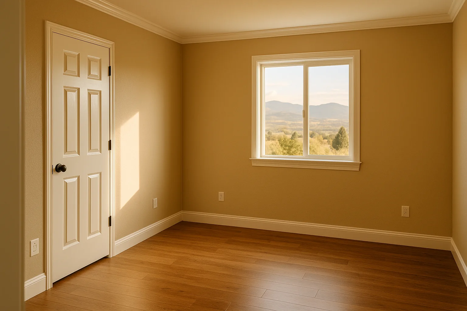 Freshly painted bright interior room in a Medford home